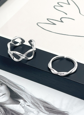 CRIVLA几何镂空感韩版小众设计感戒指2025年新款男女ins时尚食指