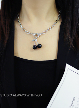 樱桃项链女INS小众轻奢设计感