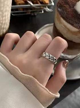 开口食指戒指男女潮牌小众设计感