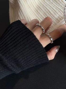 CRIVLA新切割设计碎石戒指男女小众设计高级感百搭网红冷淡风指环