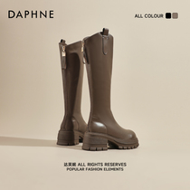 Daphne V mouth but knee length boots woman 2023 new winter plus suede Martin boot female high heel skinny little guy