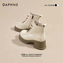 Daphne Daphne 6 5CM heightening ~ coarse heel short boots female winter new cotton boots with velvet warm Martin boots