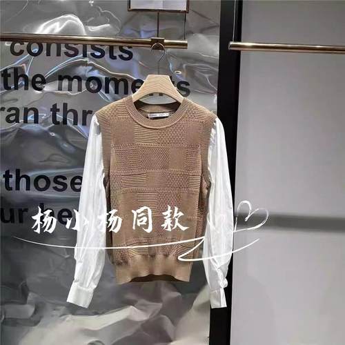 衣播商场女装拼接设计感针织衫复古百搭上衣BDR3SD307飞翔的我 - 图0