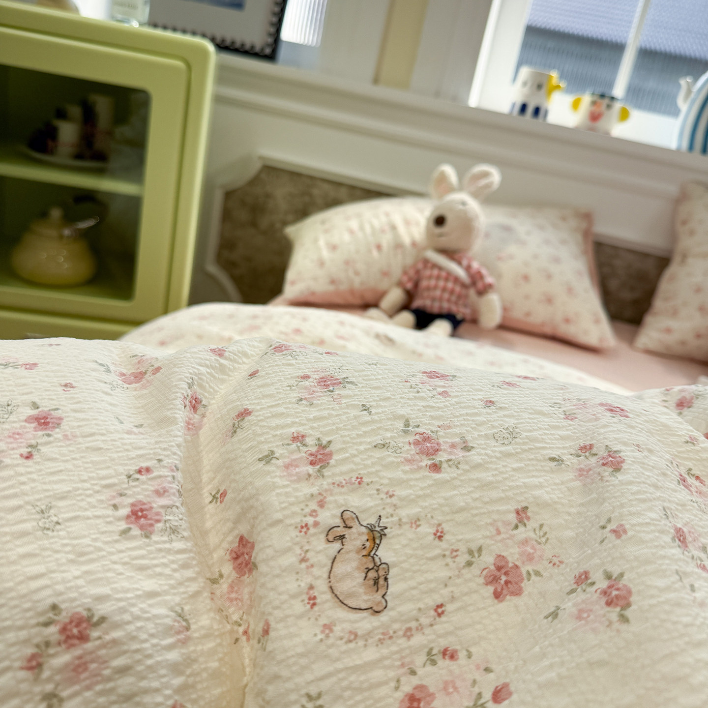 A类双层纱棉布四件套棉被套被罩床单2025新款学生宿舍床笠三件套4