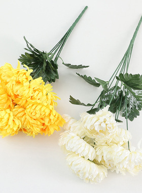 仿真花金丝万寿菊花家居装饰插花清明节祭祀摆花造景摆件绢布