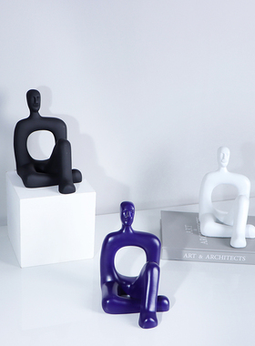 北欧风格儿童房树脂空心人物摆件