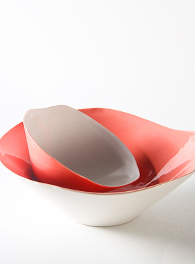 简约现代客厅餐桌色釉陶瓷水果盘