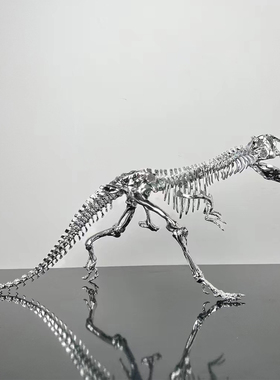 轻奢风金属恐龙骨架摆件
