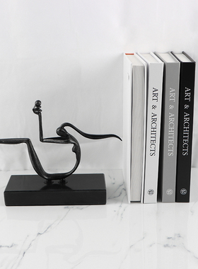 黑色人物创意抽象书房博古架摆件