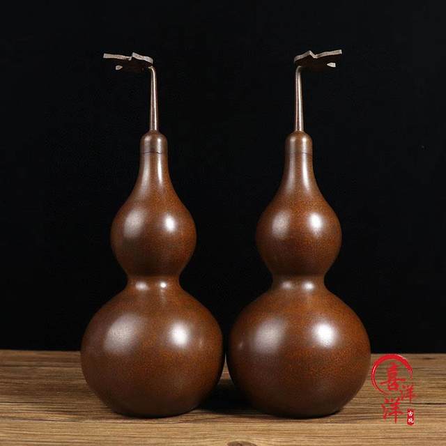 Antique antique pure copper copper Baifu gourd ornaments living room fortune-telling gossip feng shui creative home gift ornaments