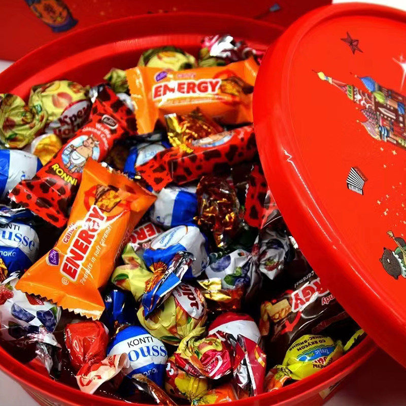 俄罗斯进口大脸盆巧克力混合糖礼盒装糖果送女友礼物原装囤年货 - 图1