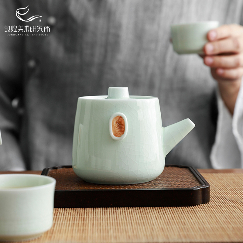 敦煌碧玉天青哥窑功夫茶具套装礼盒乔迁生日礼物博物馆文创伴手礼