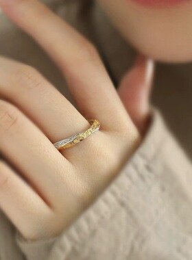 925银新中式古金莫比乌斯戒指环