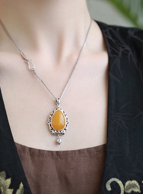 复古中式宫廷风平安花纹水滴莲花