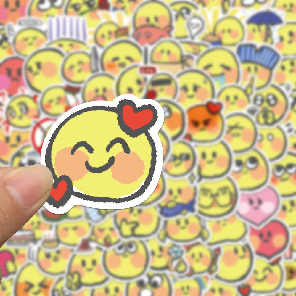 80张手绘小黄脸表情包贴纸卡通可爱手账手机壳笔记本装饰防水贴画,淘宝优惠券,粉丝福利购,淘宝优惠卷