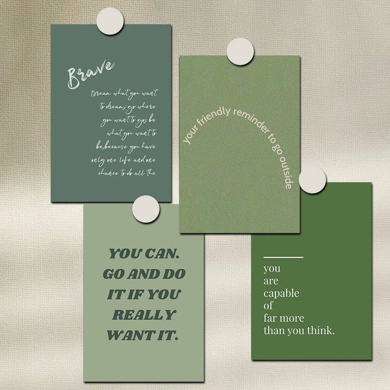 10张ins风绿色小清新卡片留言卡明信片卧室墙面墙上装饰自粘墙贴,淘宝优惠券,粉丝福利购,淘宝优惠卷