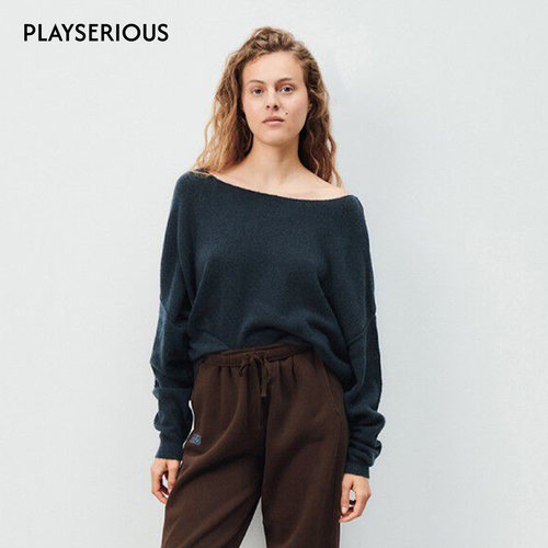 American Vintage 2025秋季新款宽松针织衫女时尚百搭休闲上衣 - 图0