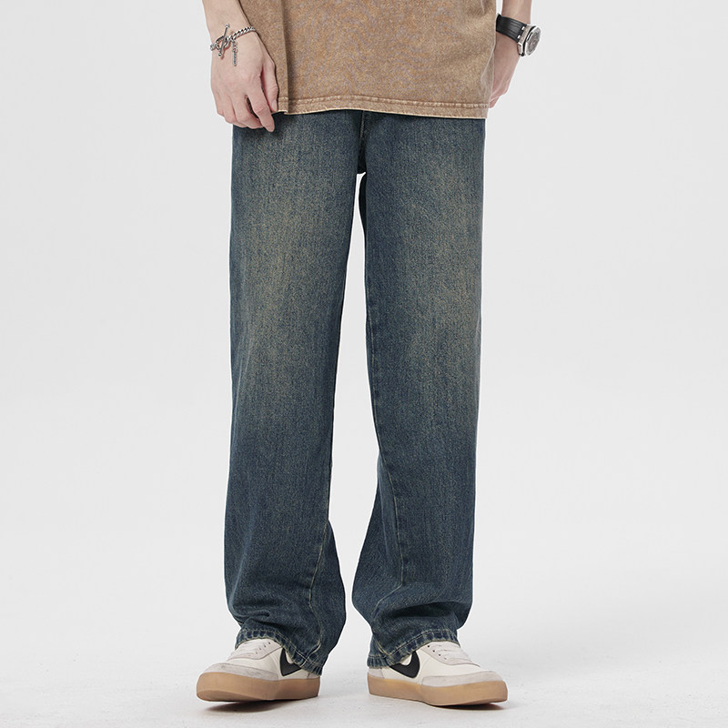 xaka春季美式复古潮牌宽松牛仔裤 xaka牛仔裤