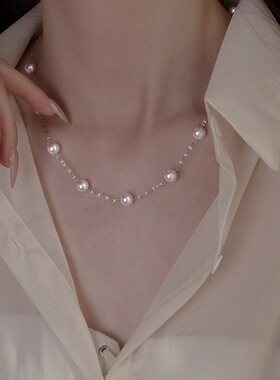 紫色满天星珍珠项链女2025新款