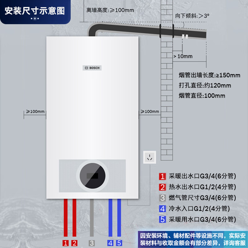 博世5100两用24KW燃气壁挂炉天然气地暖采暖家用热水器锅炉暖气片 - 图1