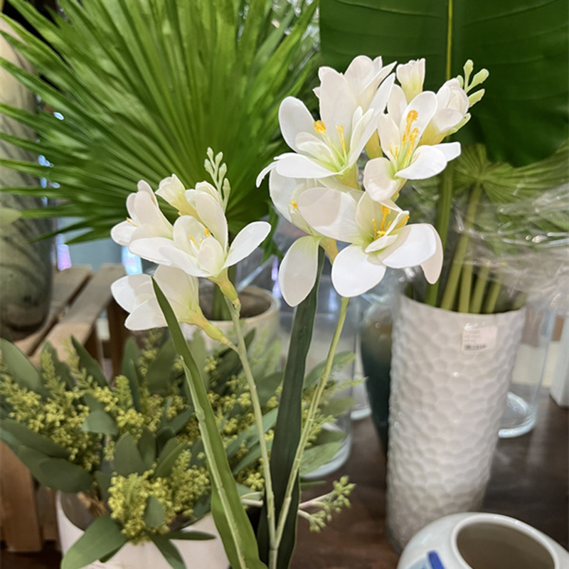 香雪兰仿真花装饰花干花束假花手感保湿客厅餐桌摆设室内花艺摆件-图3