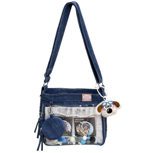 日系痛包女新款小众设计追星小方包Y2K牛仔很痛斜挎包通勤单肩包 - 图3