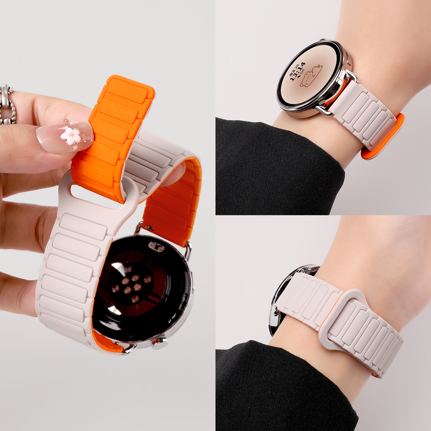 适用于小米watchs4表带s4sport运动手表磁吸腕带s1/s2/s3硅胶手表链s2pro男女color2防水替换带watch2pro表带 - 图2