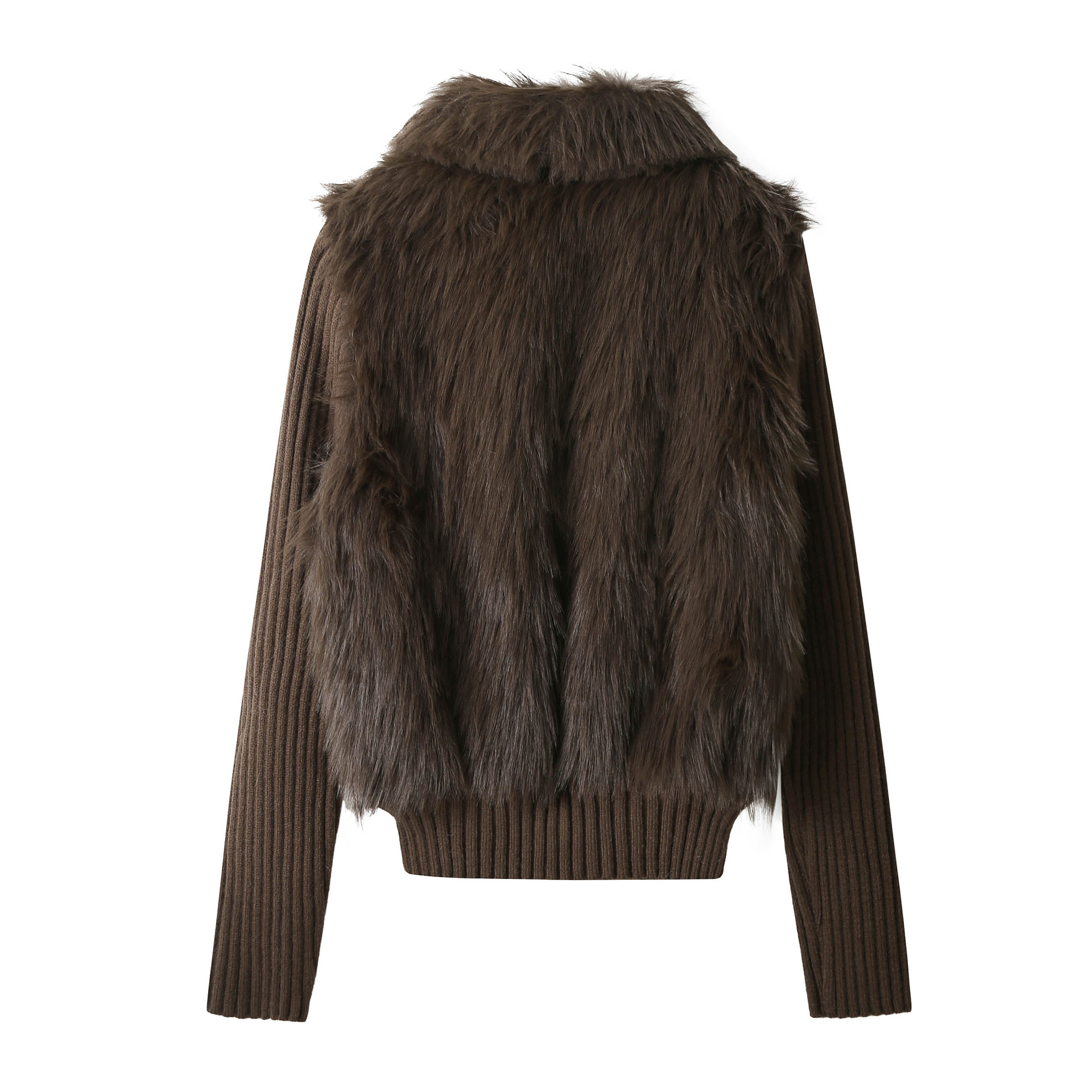 美拉德环保皮草短外套女冬装设计感拼接针织保暖仿狐狸毛毛上衣潮,淘宝优惠券,粉丝福利购,淘宝优惠卷