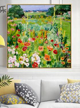 网红梵高花园向日葵欧式风景油画室客厅玄园关餐厅挂画卧头壁床田