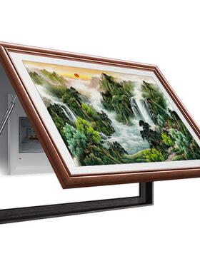 网红电表箱厅装饰画免打孔遮挡电箱挂画翻闸盖客空气开关盒子山水