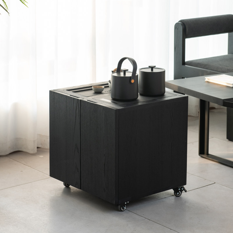 侘寂风实木茶水柜客厅边几可移动茶边柜小茶台烧水一体全自动茶几,淘宝优惠券,粉丝福利购,淘宝优惠卷