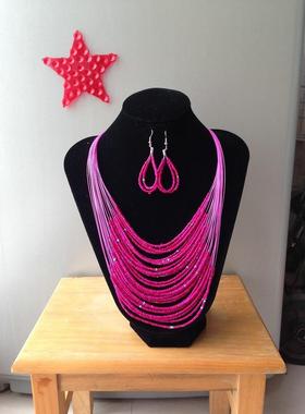 necklaces jewelry women earrings 波西米亚米珠女项链耳环