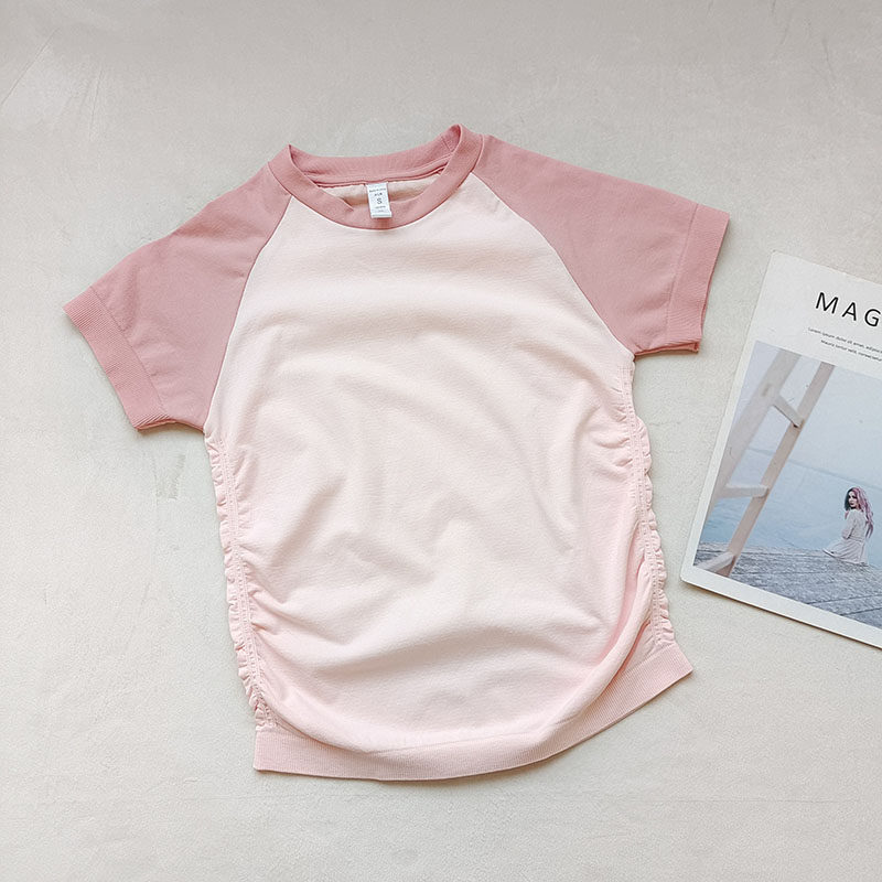 大牌同款瑜伽服女拼色插肩袖运动上衣健身短袖跑步休闲速干T恤,淘宝优惠券,粉丝福利购,淘宝优惠卷