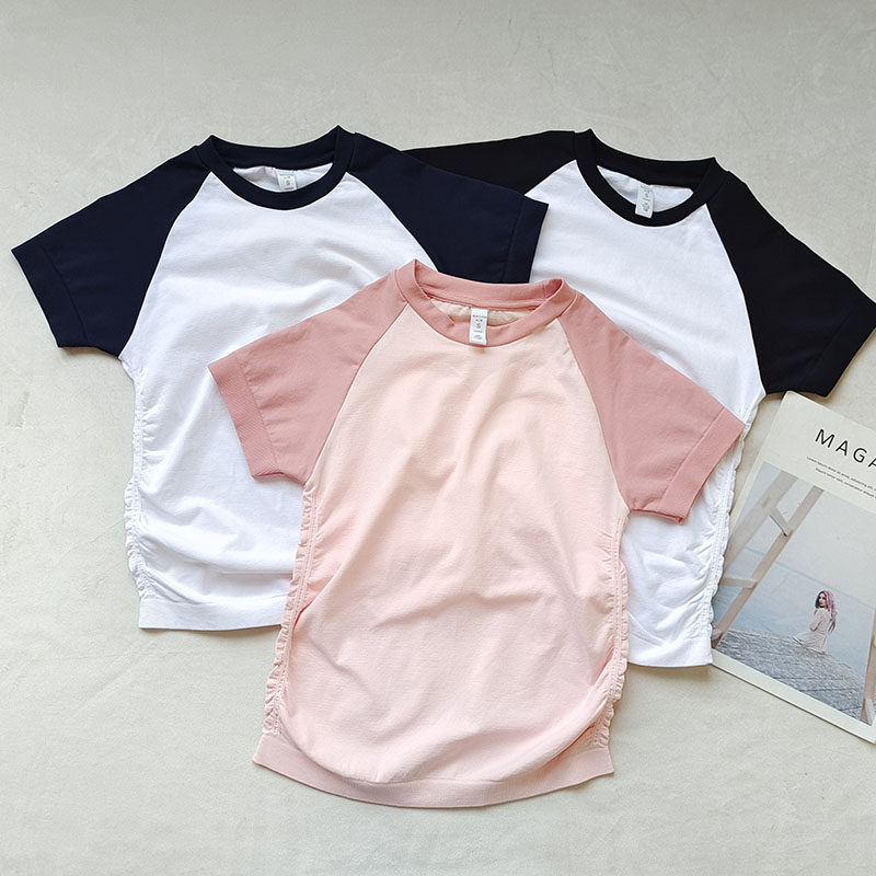 大牌同款瑜伽服女拼色插肩袖运动上衣健身短袖跑步休闲速干T恤,淘宝优惠券,粉丝福利购,淘宝优惠卷