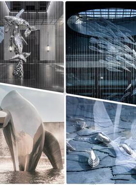 大型不锈钢雕塑定制抽象园林城市户外景观房地产镂空鹿装饰品摆件