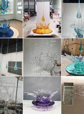 玻璃钢户外雕塑定制透明树脂室内摆件酒店创意大型高档装饰品定做