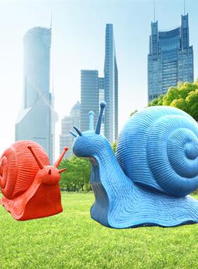 大型卡通彩色蜗牛雕塑户外玻璃钢草坪庭院幼儿园景观动物装饰摆件