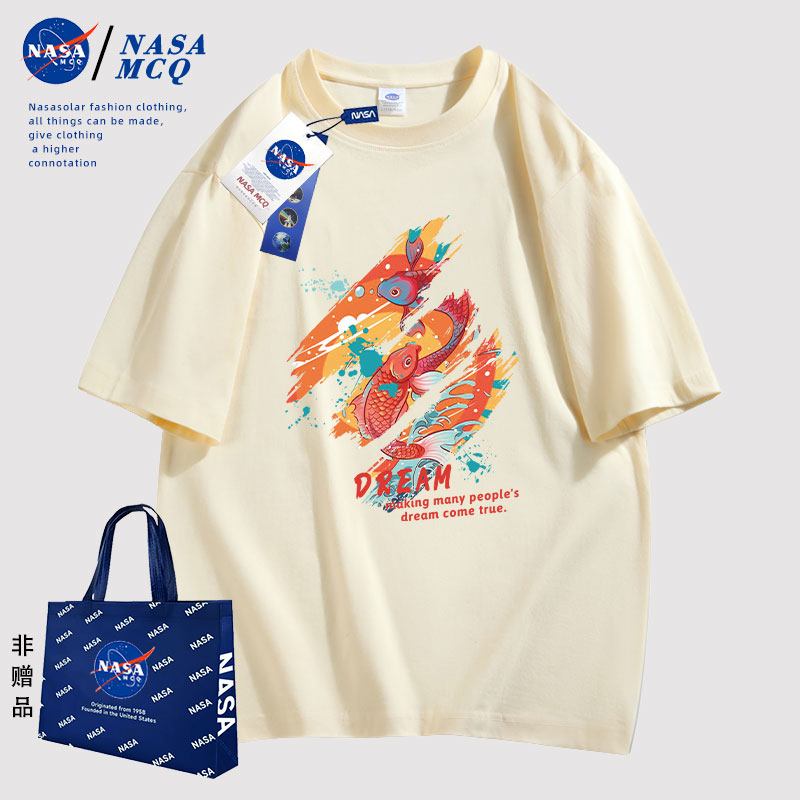 NASA 联名2024新款时尚卡通动漫印花时尚潮流情侣同款T恤短袖HT主图3