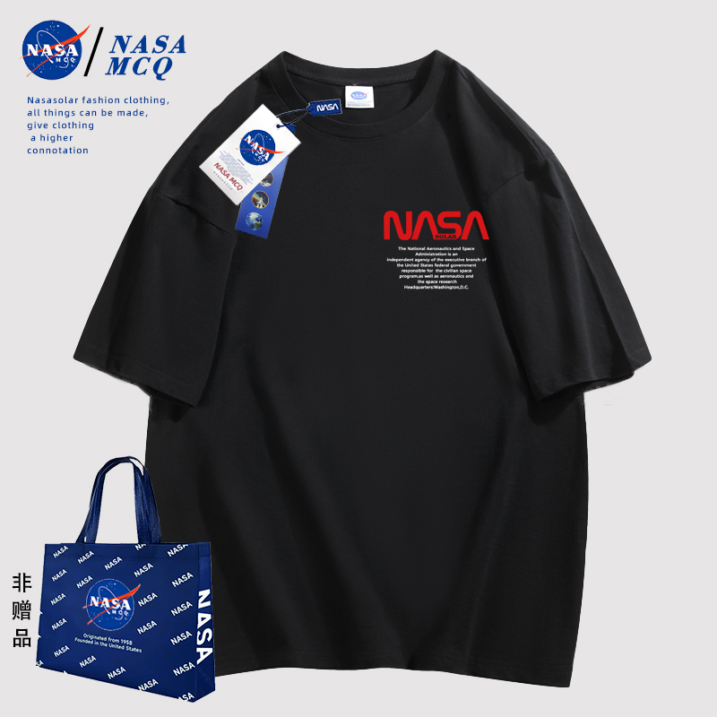 NASA MCQ联名2024新款印花休闲百搭男士情侣同款时尚潮流短袖TYK