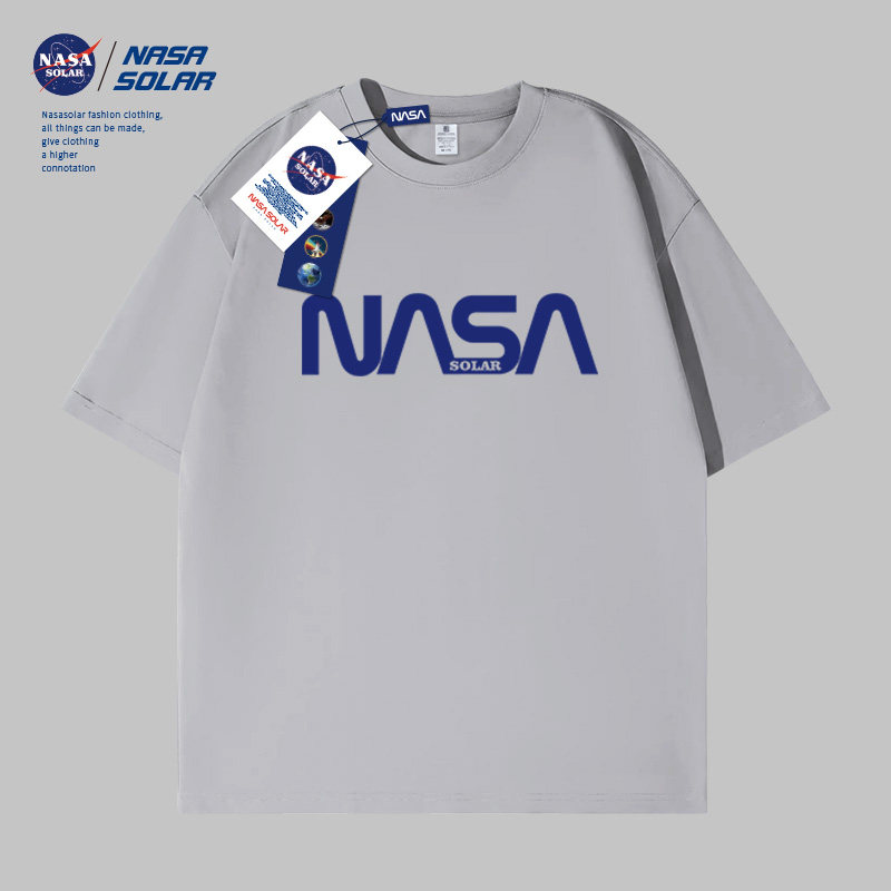 NASA联名2026新款街头简约卡通印花T恤套头上衣男女同款情侣短袖