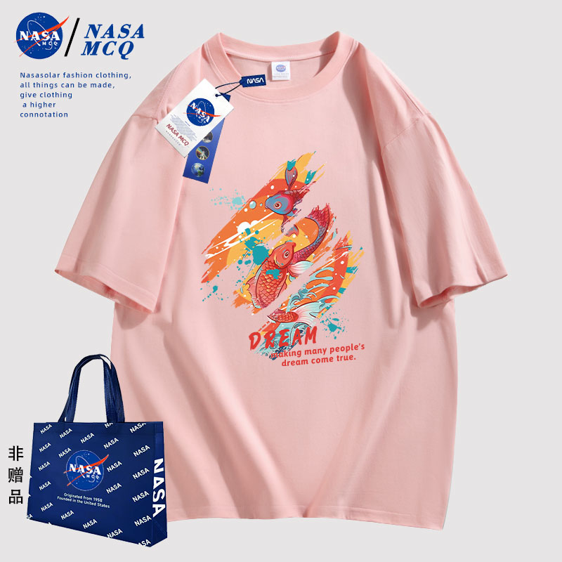 NASA 联名2024新款时尚卡通动漫印花时尚潮流情侣同款T恤短袖HT