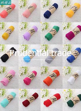 2020Women s cotton and linen scarf versatile pure color silk