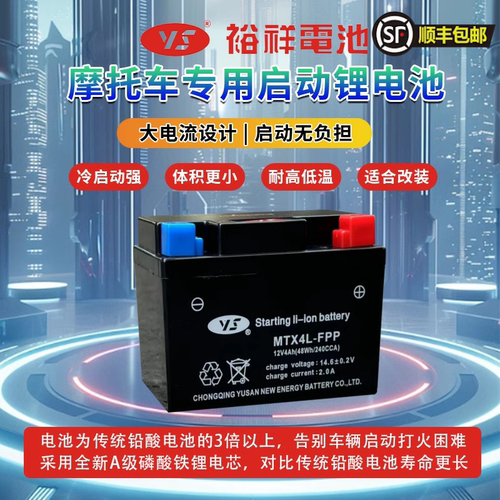 裕祥摩托车电瓶本田原厂配套MTX7L-RS裂行125TR190暴风眼190电瓶 - 图0