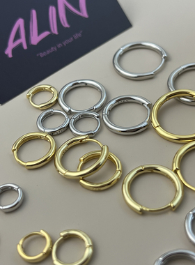 简约百搭S925银小耳圈睡觉不用摘