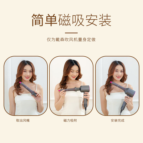 用于戴森吹风机HD16卷发风嘴15/08拉直发高颅造型器顶风筒配件 - 图1