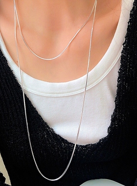 长款蛇骨链裸链简约毛衣链