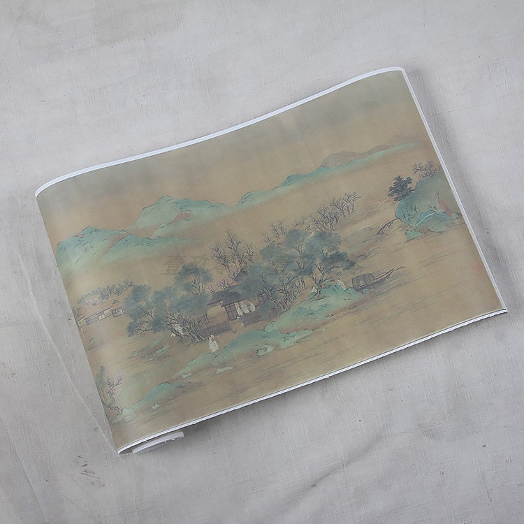 1:1克利夫兰博物馆藏画真迹复制品宋赵伯骕五云楼阁图31.4x241cm-图0