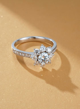 金功良匠太阳花原创设计款女戒银