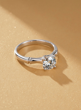 金功良匠竹节原创设计款女戒银