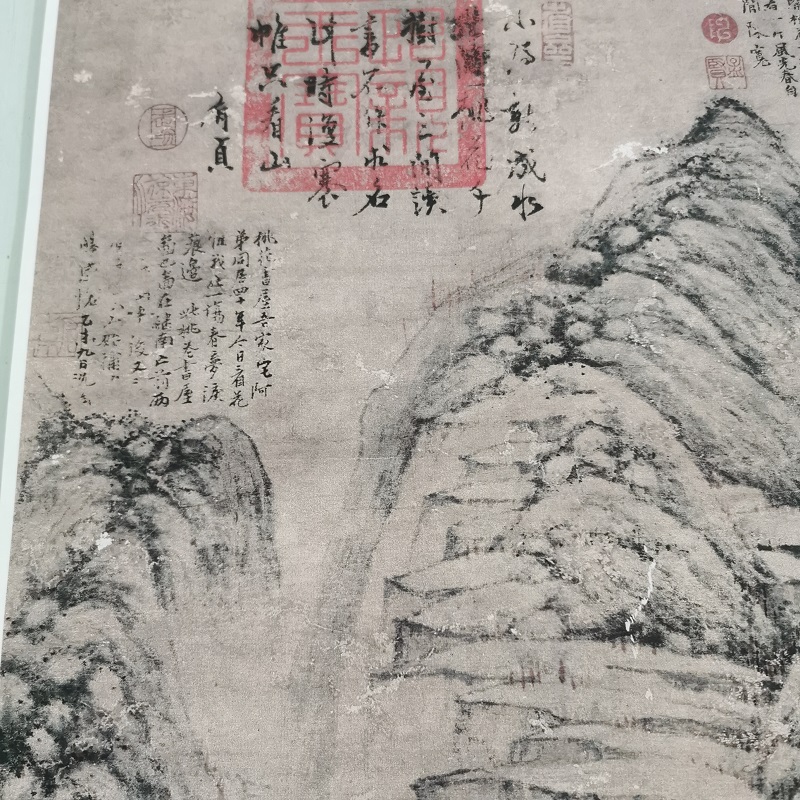 沈周桃花书屋图复古书画山水国画真迹微喷古复制装裱挂轴装饰画